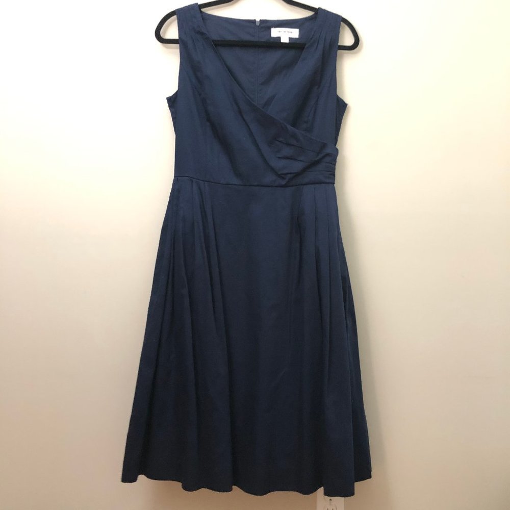 Isaac Mizrahi Target Navy surplice bodice dress 8.